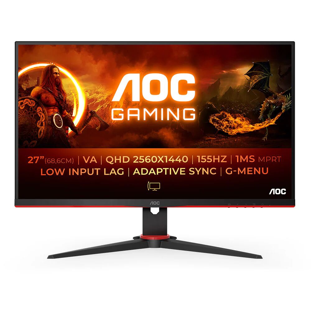 AOC G2 Q27G2E/BK Monitor PC 68,6 cm (27) 2560 x 1440 Pixel Quad HD Nero, Rosso