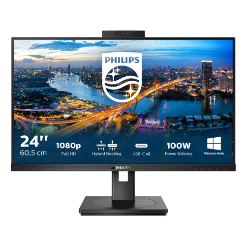 MONITOR PHILIPS 23.8" IPS HDMI/VESA WEBCAM