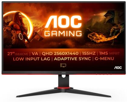 AOC G2 Q27G2E/BK Monitor PC 68,6 cm (27") 2560 x 1440 Pixel Quad HD Nero, Rosso (Q27G2E/BK)