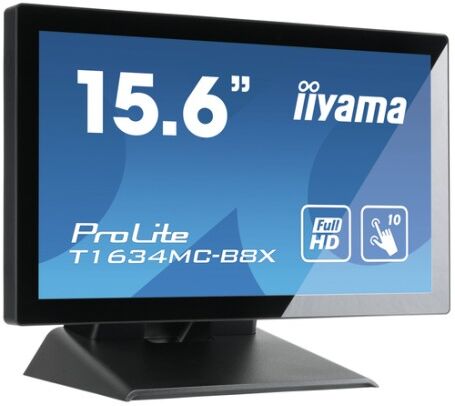 IIYAMA ProLite T1634MC-B8X monitor touch screen 39,6 cm (15.6") 1920 x 1080 Pixel Multi-touch Multi utente Nero (T1634MC-B8X)