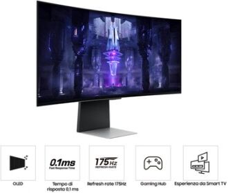 Samsung Odyssey Neo G8 LS34BG850SUXEN Monitor PC 86,4 cm (34") 3440 x 1440 Pixel UltraWide Quad HD Argento (LS34BG850SUXEN)