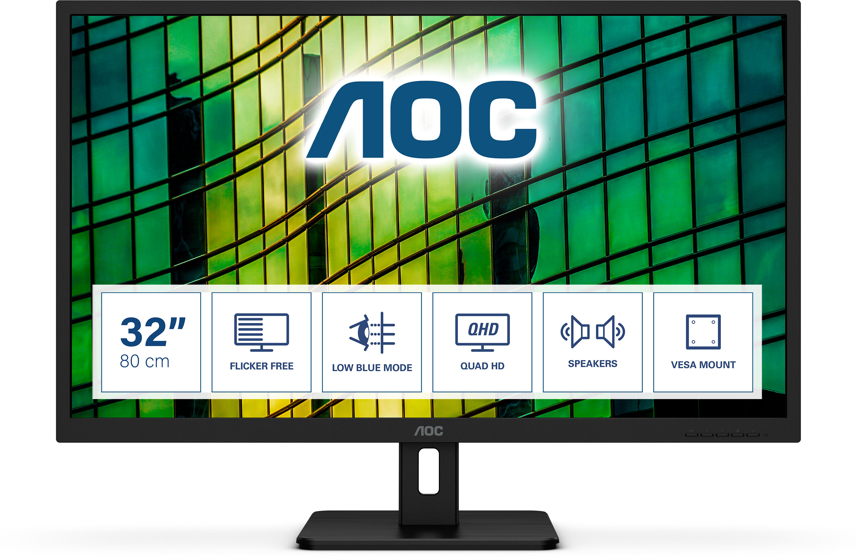 AOC Monitor  E2 Q32E2N LED display 80 cm (31.5") 2560 x 1440 Pixel Quad HD Nero [Q32E2N]