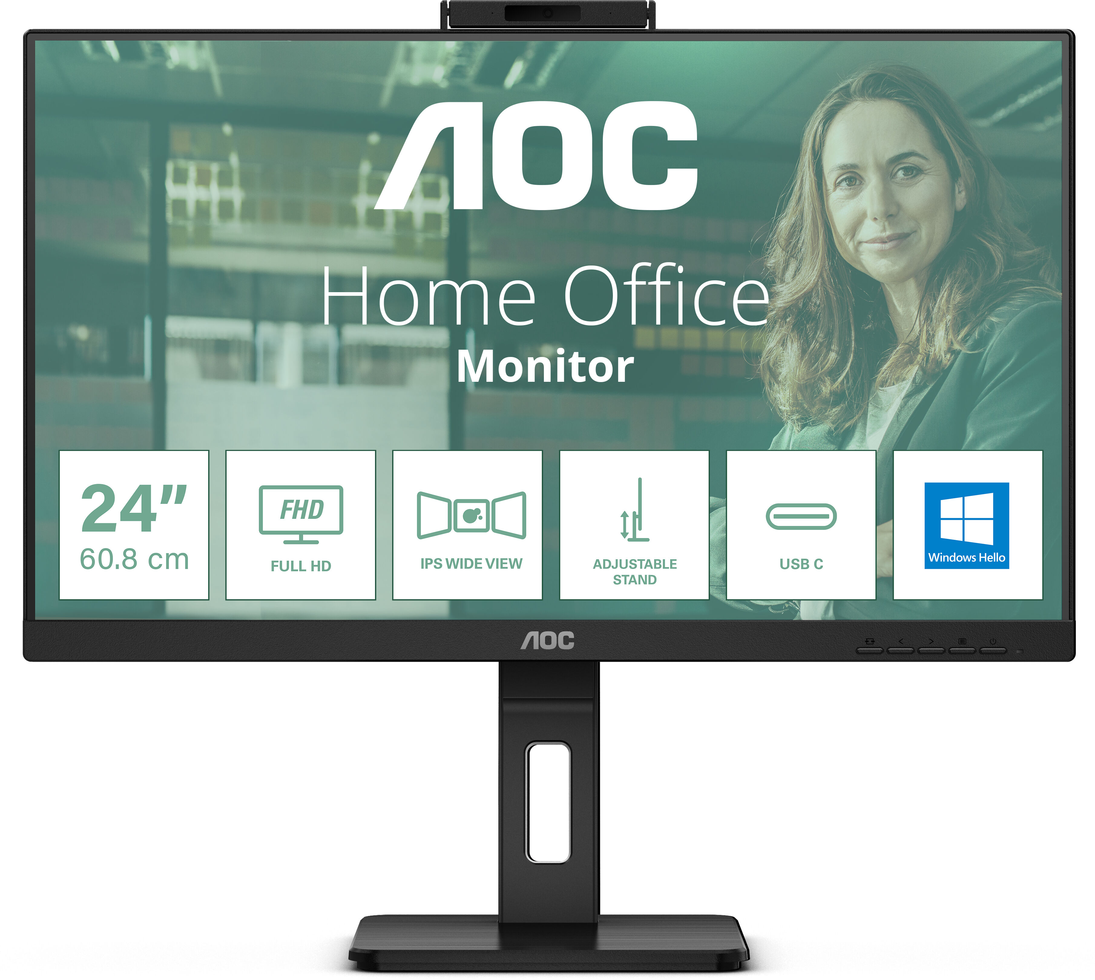 AOC 24P3CW Monitor PC 60,5 cm (23.8") 1920 x 1080 Pixel Full HD LED Nero [24P3CW]