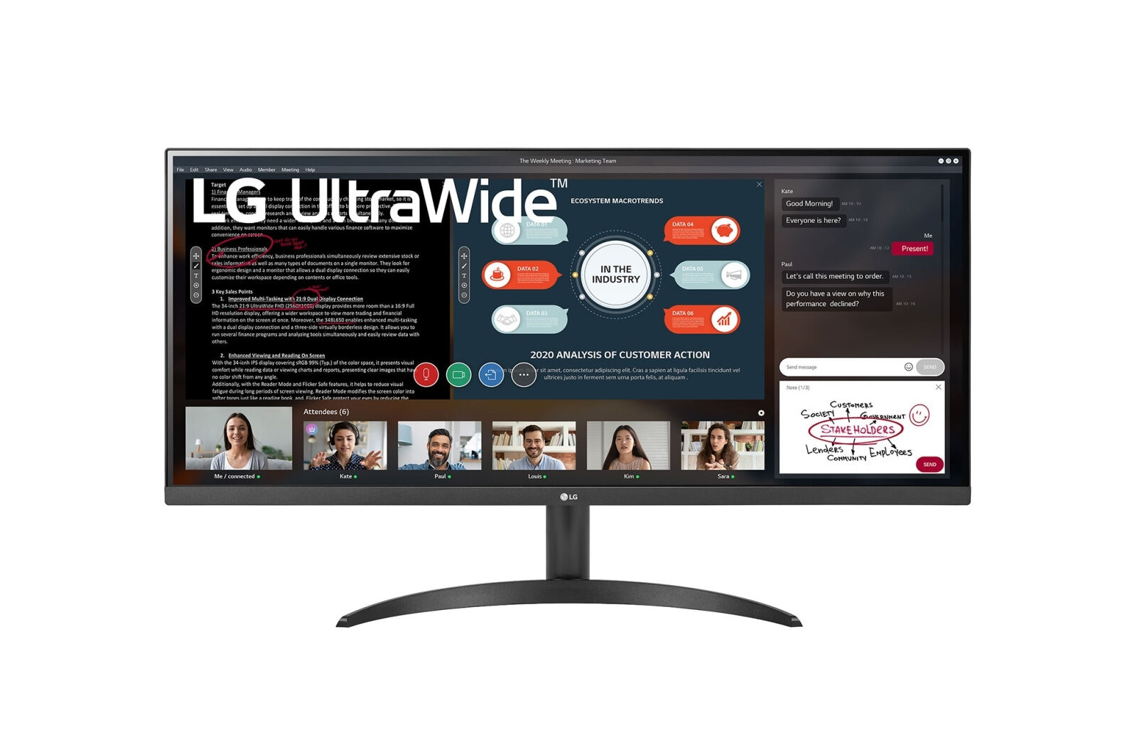 LG 34WP500-B Monitor PC 86,4 cm (34") 2560 x 1080 Pixel UltraWide Full HD LED Nero [34WP500-B.BEU]