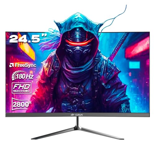 CRUA 24,5 inch gebogen gamingmonitor 180Hz FHD1080p computermonitor