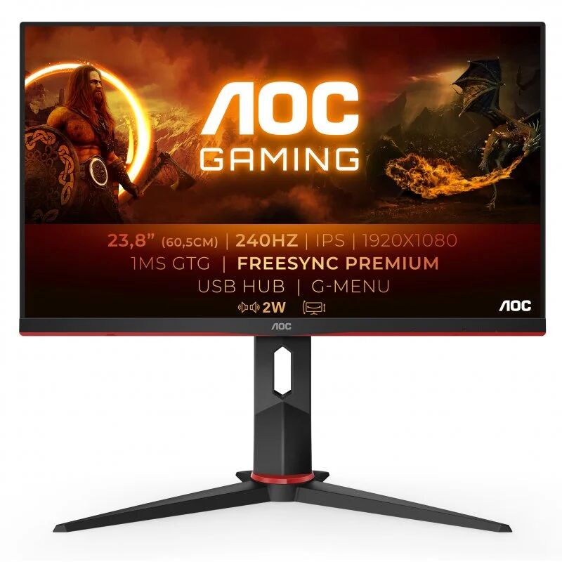 AOC g2 24g2zu/bk 23.8" led ips fullhd 240hz g-sync compatible