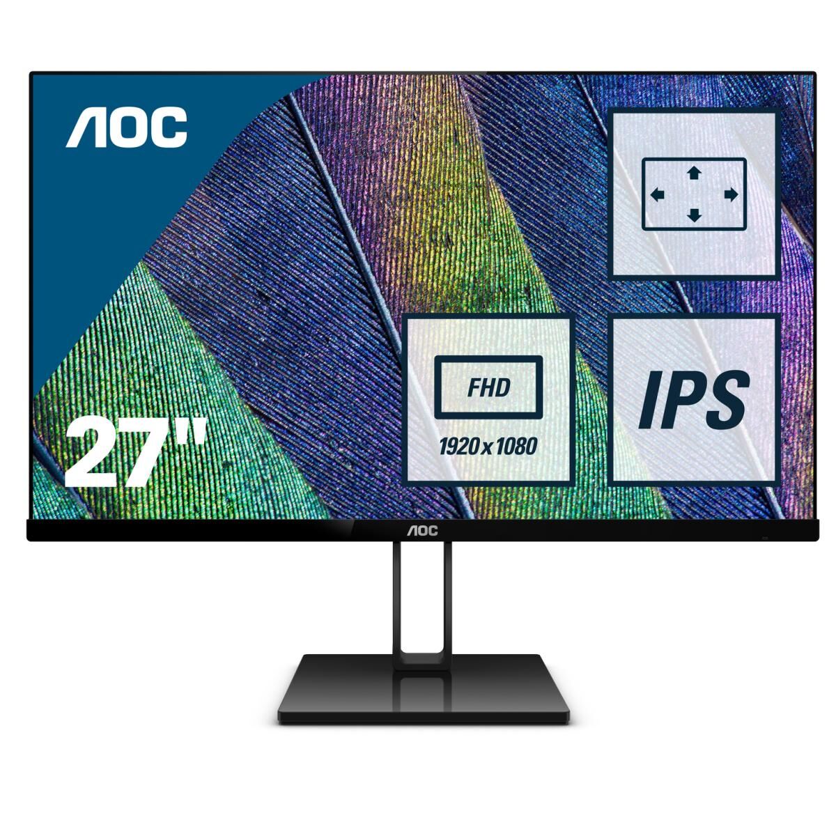 Aoc Monitor Value-line 27v2q Led 27" Full Hd (preto) - Aoc