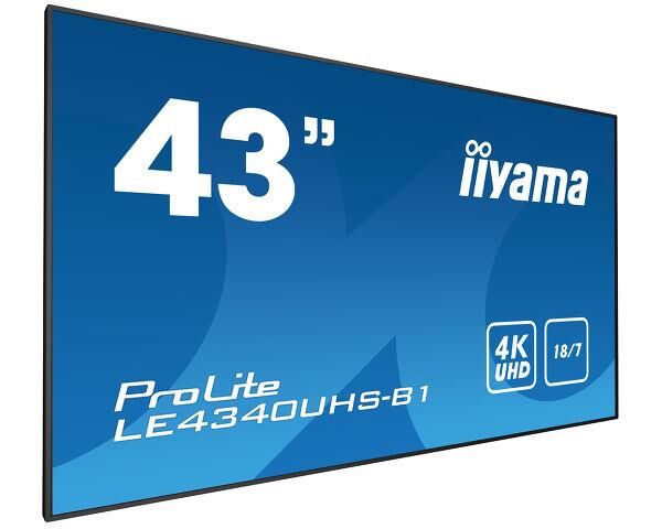 Iiyama Painel De Apresentação Le4340uhs-b1 42,5" Led Ultrahd 4k - Iiyama