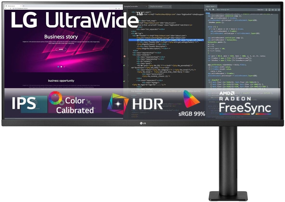 Lg Monitor Ergo Ultrawide 34wn780-b 34" Uwqhd 21:9 75hz Freesync - Lg