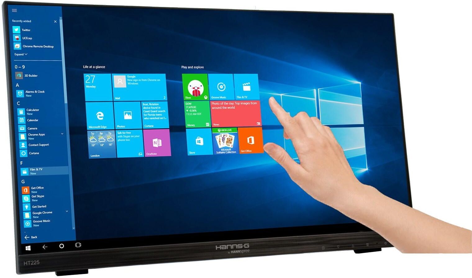 Hannspree Monitor Led 21,5" Full Hd (16:9) Touch 7ms Vga/dp/hdmi/coluna - Hanns.g