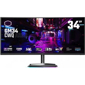 Cooler Master Gm34-Cwq Argb 34″ Wqhd, Va, 144hz, Quantum Dot, Curved Gamingskärm