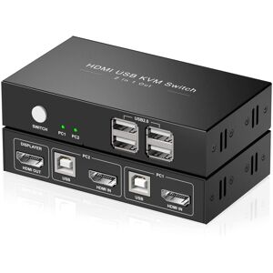 Rybozen 4K HDMI KVM Switch, USB KVM Switch 2 PC One Monitor Switch