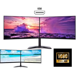 Digital IT Store REFURBISHED Dual Monitor Screen Bundle 22" Full HD HDMI Dell HP Monitors,New Stand