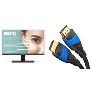 BenQ GW2480 60.5 cm (23.8 inch) LED Monitor & HDMI Cable 4K – 5m – with A.I.S Shielding – Designed in Germany