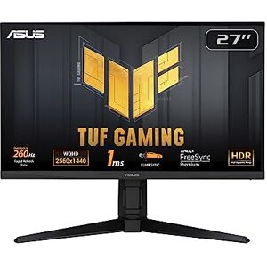 Asus TUF Gaming VG27AQML1A Gaming Monitor – 27-inch, QHD(2560x1440), Overclock to 260Hz (native 240Hz), ELMB Sync, Freesync Premium™, 1ms (GTG), Variable Overdrive,100% sRGB, DisplayHDR™ 400