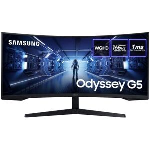 SAMSUNG Odyssey G5 LC34G55TWWPXXU 34" 1000R Curved Gaming Monitor - 165Hz, 1ms, 1440p WQHD, Freesync Premium, HDR10, HDMI, Displayport