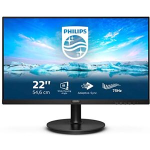 Philips 222V8LA - 22 inch FHD Monitor, 75Hz, 4ms, VA, Speakers, Flickerfree (1920 x 1080, 250 cd/m², HDMI / DP / VGA )