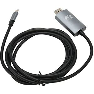 Cuifati Type C to HD Multimedia Interface Cable 4K 60Hz, Plug and Play for TV Monitor, Black Gray with Fast Transmission