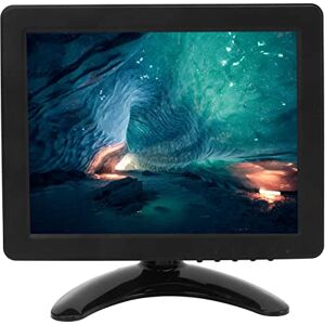 PUSOKEI 8 Inch Monitor, Portable TFT LED Monitor with Dual Speakers, Remote Control, VGA AV BNC USB DCInput, Mini Monitor for Gaming, Computers, DVRs, and More (UK Plug)