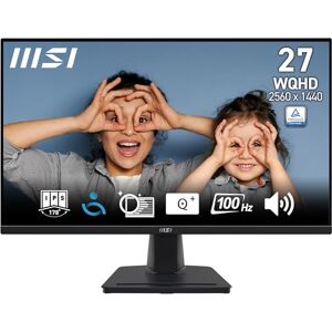 MSI PRO MP275Q 27 Inch WQHD Office Monitor - 2560 x 1440 IPS Panel, 100 Hz, Eye-Friendly Screen, Built-in Speakers, Tilt-Adjustable - HDMI 2.0b, DP (1.2a)