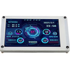 Rosvola PC Sensor Panel Display, 3.5 Inch IPS Computer Temp Monitor Dual USB Interface Multifunction for Gaming