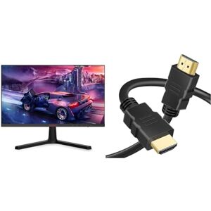 KOORUI 24 Inch Computer Monitor - FHD 1080P Gaming Monitor 165Hz VA 1ms, AdaptiveSync Technology & iSOUL 4K HDMI Cable, High-Speed Ultra HD HDMI 2.0 Cable, Supports 3D Formats with Audio Return