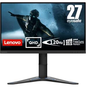 Lenovo G27qe-20 Gaming Monitor with Eyesafe (QHD, IPS, 100Hz, 1ms, HDMI+DP, HDMI Cable, FreeSync, Metal Base), Black