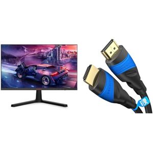 KOORUI 24 Inch Computer Monitor -FHD 1080P Gaming Monitor 165Hz VA 1ms & HDMI Cable 8K / 4K – 0.25m – with A.I.S Shielding – Designed in Germany (supports all HDMI devices like PS5/Xbox