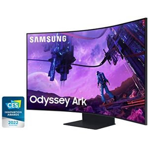 SAMSUNG Odyssey Ark LS55BG970NUXXU - 4K UHD 2160p, Curved UHD, Mini LED, 165Hz, 1ms, HDMI 2.1, Gaming Monitor with Full Smart Platform Speakers