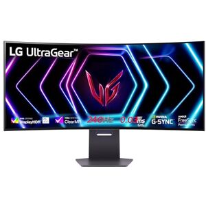 LG UltraGear Curved OLED Gaming Monitor 39GS95QE, 39 Inch, 1440p, 240Hz, 0.03ms Response Time, HDR 10, NVIDIA G-Sync & AMD FreeSync compatible, Smart Energy Saving, DisplayPort, HDMI