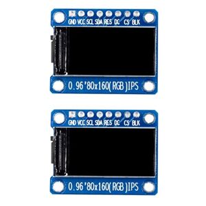 Xptieeck 2X IPS RGB Display 0.96 Inch 7P SPI HD 65K Full Color LCD Module ST7735 Drive IC 80X160 (Not OLED)