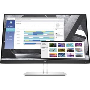 HP E27q G4 27 Inch QHD Ergonomic Office Monitor with Low Blue Light Content, 4-Way Adjustment, Sustainably Produced, Connection with VGA, HDMI, or DisplayPort, USB 3.2 Hub, Black/Silver