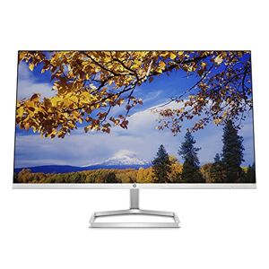 HP M27f Ultraslim Monitor 27 Inch, Full HD 1080p, 75hz Refresh Rate 2 x HDMI, 1 x VGA Blue Light Filter, Anti Glare, Tilt Adjutsment, Flicker Free, 178 Degree Ultra Wide Viewing Angle, Silver & Black