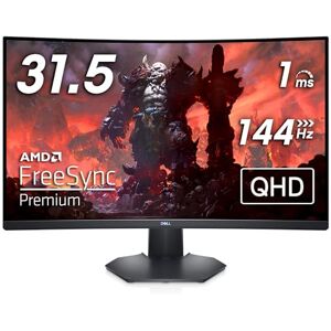 Dell S3222DGM 31.5 Inch QHD (2560x1440) 1800R Curved Gaming Monitor, 165Hz, VA, 2ms, AMD FreeSync Premium, 99% sRGB, DisplayPort, 2x HDMI, 3 Year Warranty, Black