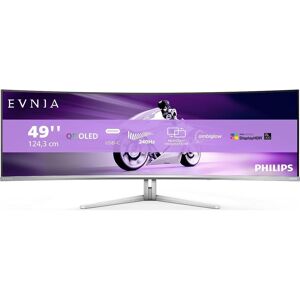 PHILIPS Evnia 49M2C8900 Wide Quad HD 49" Curved Quantum Dot OLED Gaming Monitor - Silver, Silver/Grey