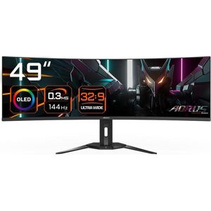 GIGABYTE AORUS CO49DQ UltraWide Dual Quad HD 49" Curved OLED Gaming Monitor - Black, Black