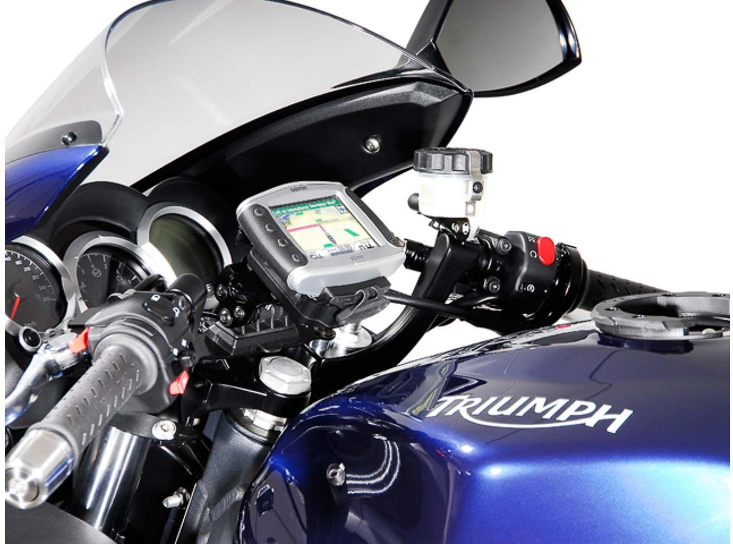 SW-Motech Navi-Halter am Lenker - Schwarz. Triumph Sprint GT, Sprint ST 1050. schwarz