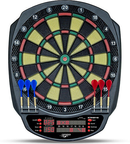 Carromco Elektronik dartboard Striker-401, mit Adapter, 3-Loch Abstand schwarz