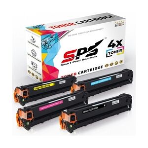 SPS 4er Multipack Set Kompatibel für HP Color Laserjet CP1514N Drucker Toners HP 125A CB540A Schwarz, CB541A Cyan, CB542A Gelb, CB543A Magenta