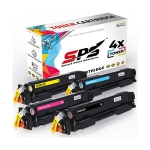 SPS 4er Multipack Set Kompatibel für HP Color Laserjet Pro 200 M252DW Drucker Toners HP 201X CF400X Schwarz, CF401X Cyan, CF402X Gelb, CF403X Magenta