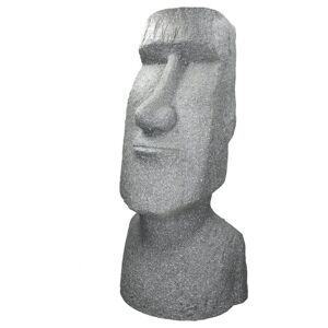 ECD-Germany Påskeøen Hoved Figurine 38x32x78 cm Grå støbt sten Resin