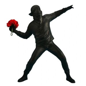 Resin Decor Banksy Flower Thrower Statue Skulptur Hjem Ornament