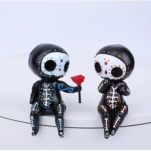 Sugar Skull Pink Par Figur Til Death Resin Collectible