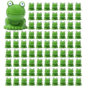 Mini Frogs 100 Pack, Mini Frog Have Decor, Green Frog figurer, Mini Frogs Resin figurer, Mini Frogs figurer