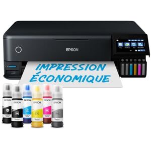 Epson EcoTank ET-8550 Imprimante multifonction 3 en 1 pour copie, numérisation, impression, A3, 5 couleurs, impression photo, recto-verso, WiFi, Ethernet, écran, USB 2.0, réservoir d'encre - Publicité