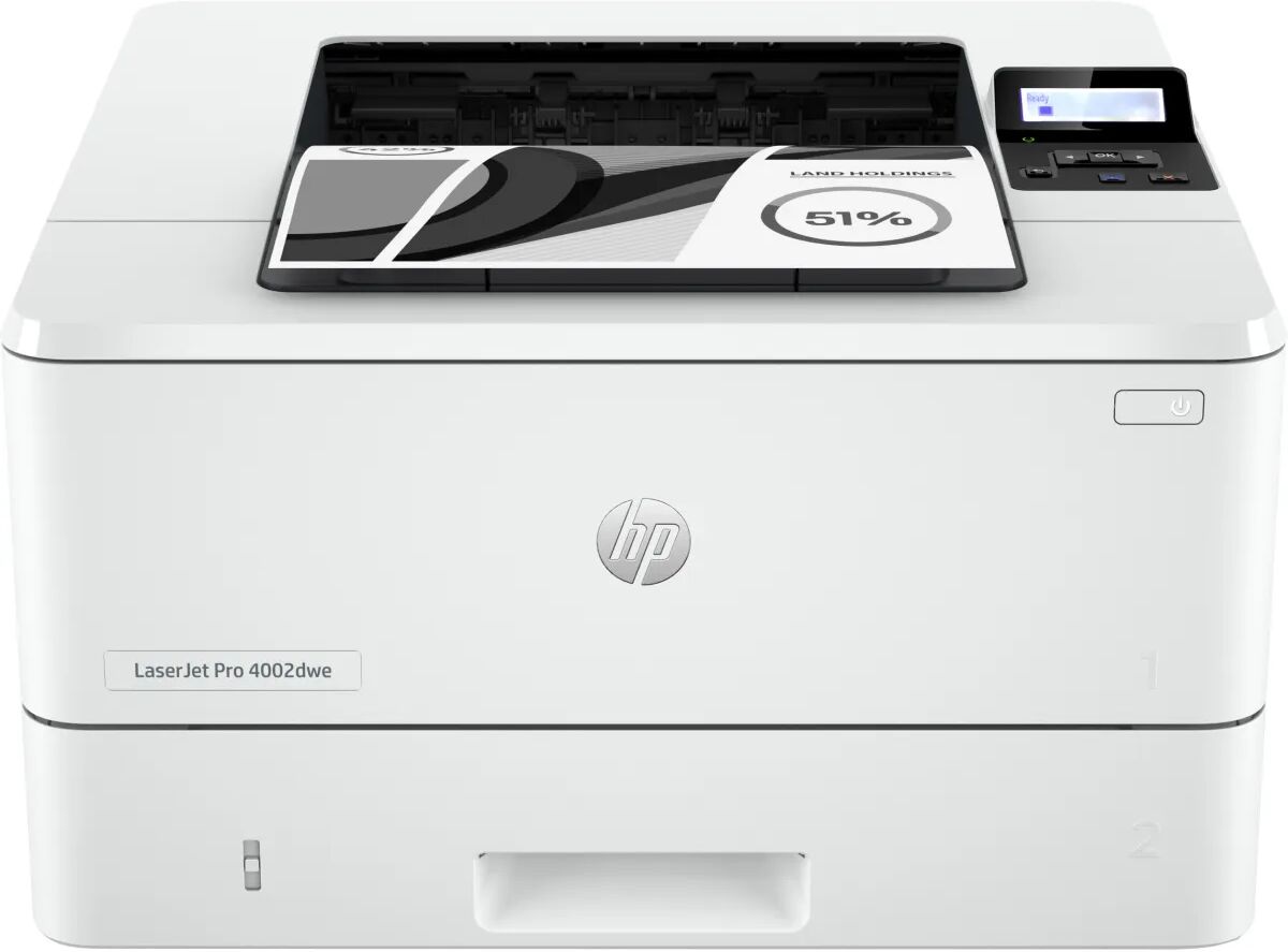 HP Stampante laser  LaserJet Pro 4002dwe, Bianco e nero, per Piccole medie imprese, Stampa, wireless; +; idonea a Instant Ink; stampa da smartphone o tablet [2Z606E#B19]