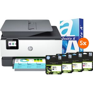 HP Officejet Pro 9012e + 1 set extra inkt + 2.500 vellen A4 papier