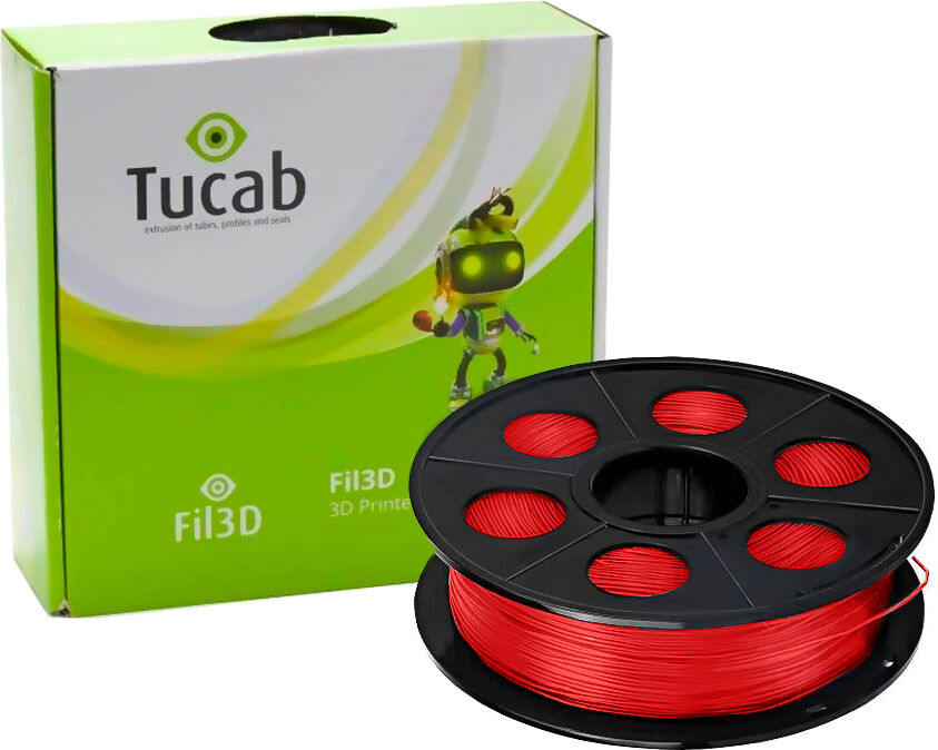 Tucab Filamento De Impressão 3d Em Petg 1,75mm 1kg (vermelho Translúcido) - Tucab