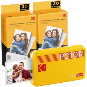 Kodak P210R Mini 2 Retro, 2.1x3.4" Photo Printer for Smartphone, Wireless Blueto