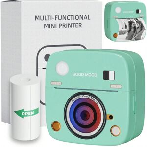 SHEIN Wireless Portable Photo Printer, Mini Sticker Printer Compatible With IOS & Android, Bluetooth Pocket Printer Printing, Instant Printing Mint Green